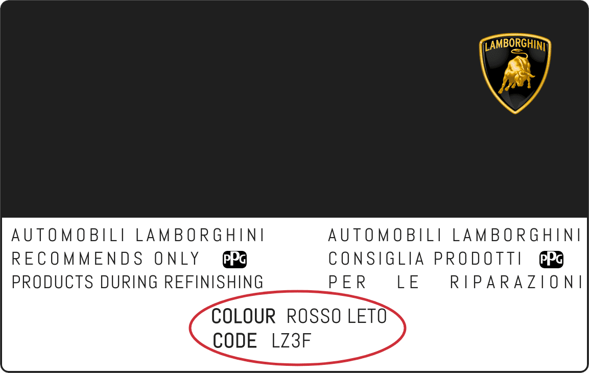 Lamborghini Color Location